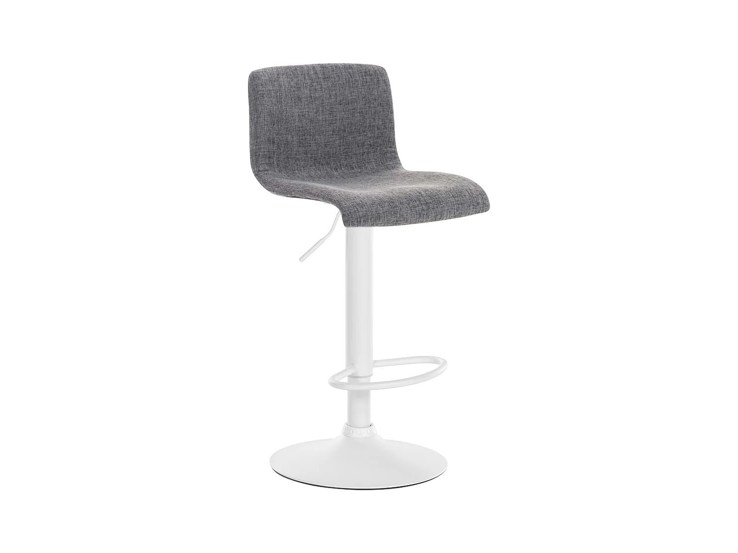 Tabouret de bar - Tissu & Métal blanc mat - Gris clair - Hover