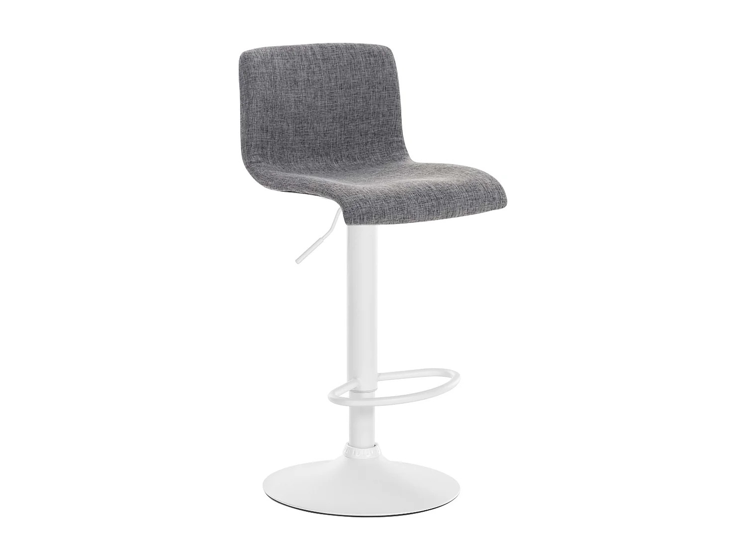 Tabouret de bar - Tissu & Métal blanc mat - Gris clair - Hover