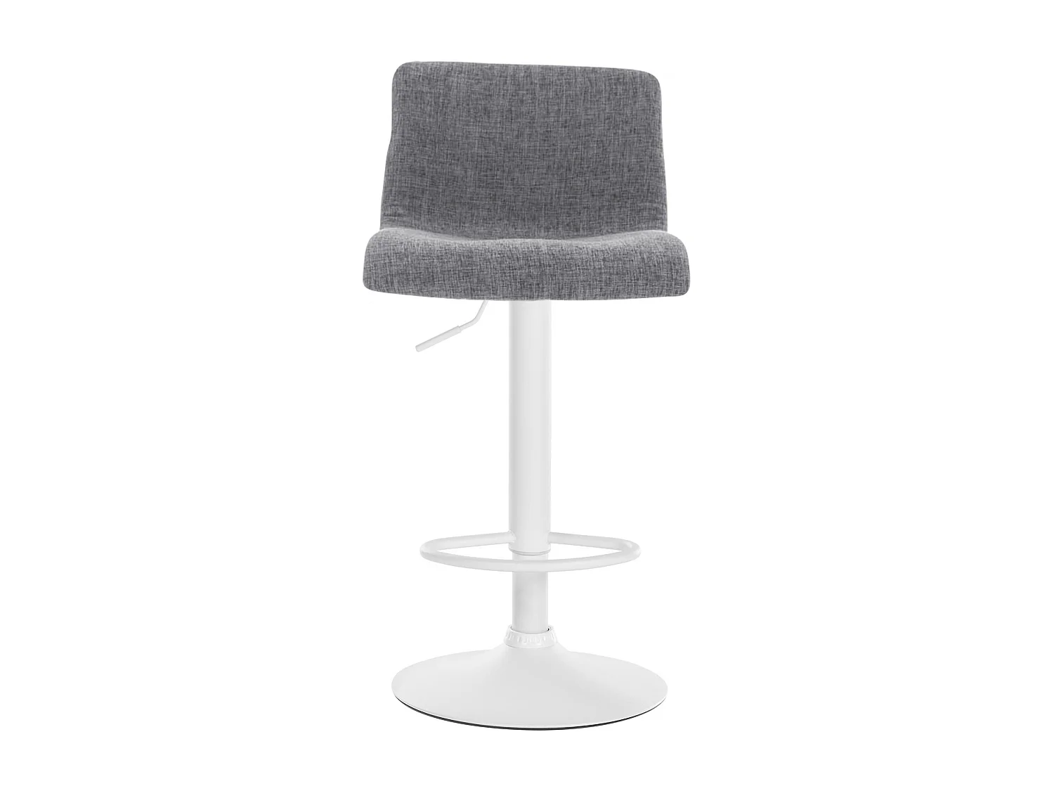 Tabouret de bar - Tissu & Métal blanc mat - Gris clair - Hover