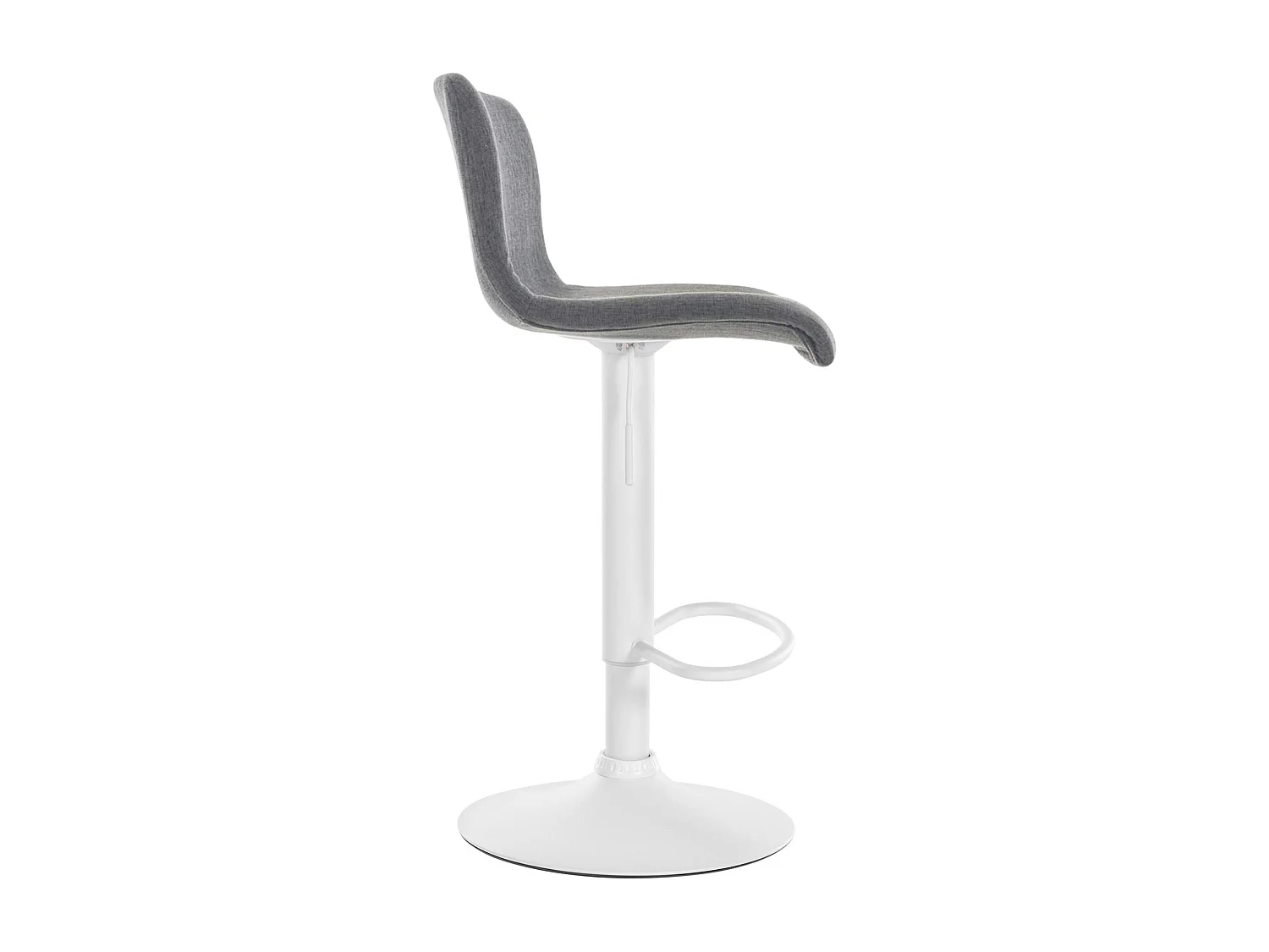 Tabouret de bar - Tissu & Métal blanc mat - Gris clair - Hover
