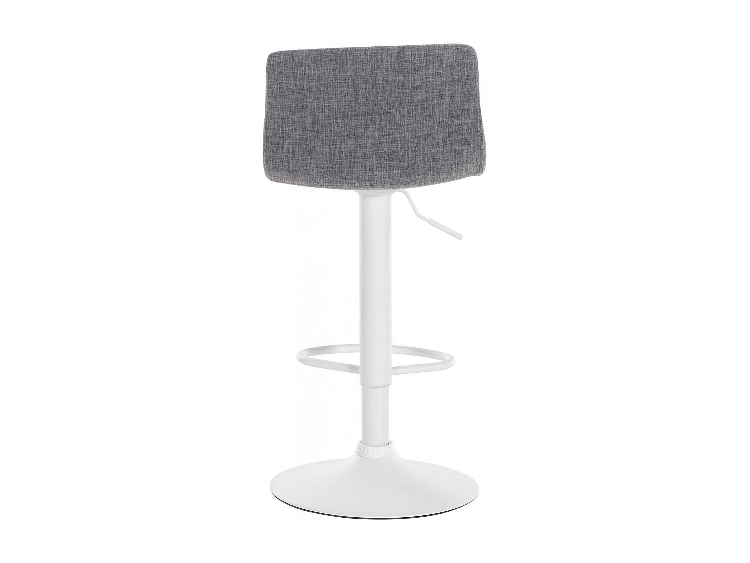 Tabouret de bar - Tissu & Métal blanc mat - Gris clair - Hover