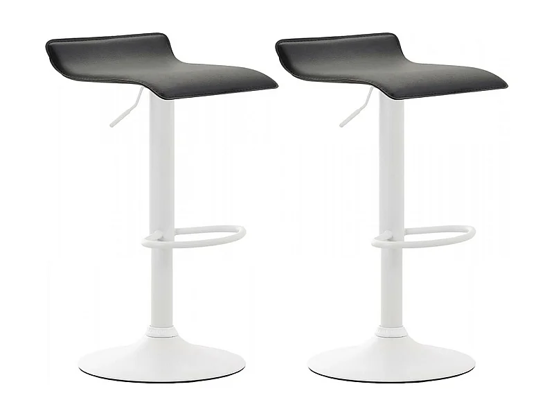 Lot de 2  Tabouret de bar - Similicuir & Métal - Noir - Dyn V2
