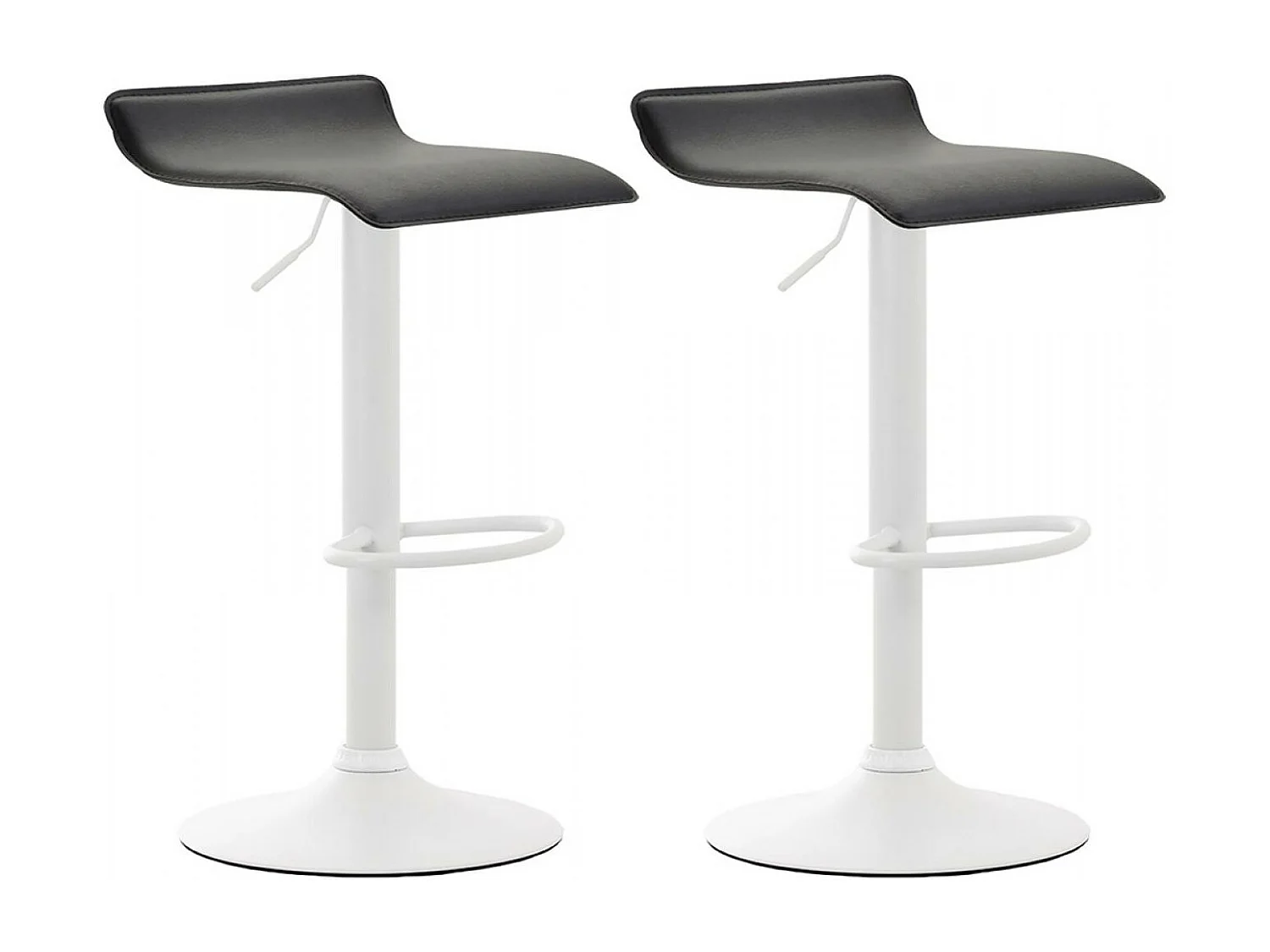 Lot de 2  Tabouret de bar - Similicuir & Métal - Noir - Dyn V2