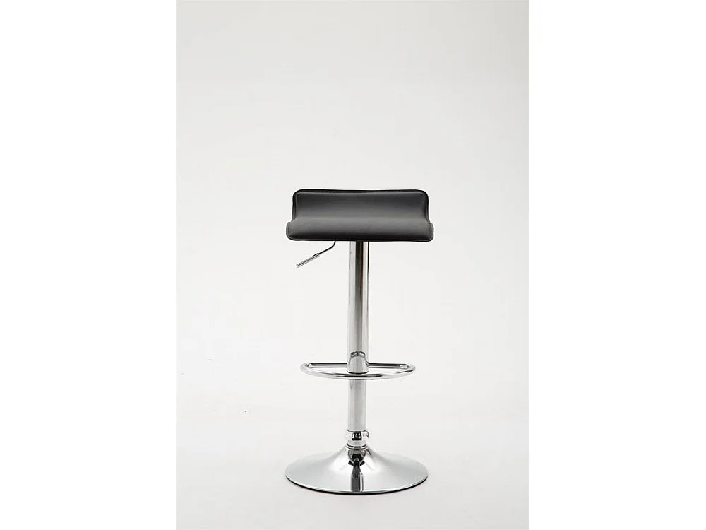 Tabouret de bar - Similicuir & Chrome - Noir - Dyn V2