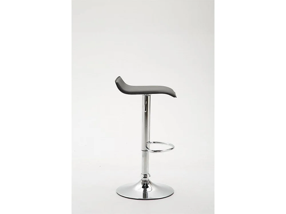 Tabouret de bar - Similicuir & Chrome - Noir - Dyn V2
