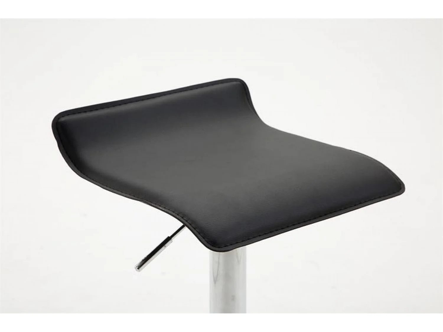 Tabouret de bar - Similicuir & Chrome - Noir - Dyn V2