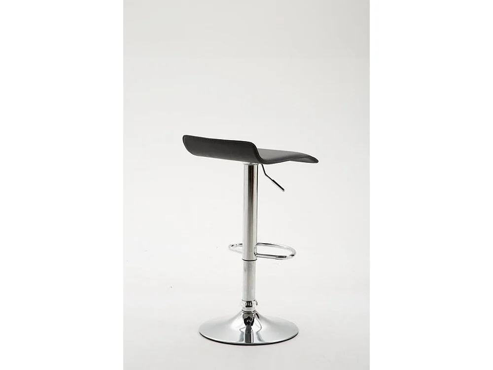 Tabouret de bar - Similicuir & Chrome - Noir - Dyn V2