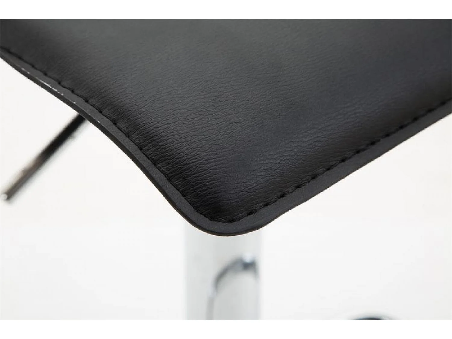 Tabouret de bar - Similicuir & Chrome - Noir - Dyn V2