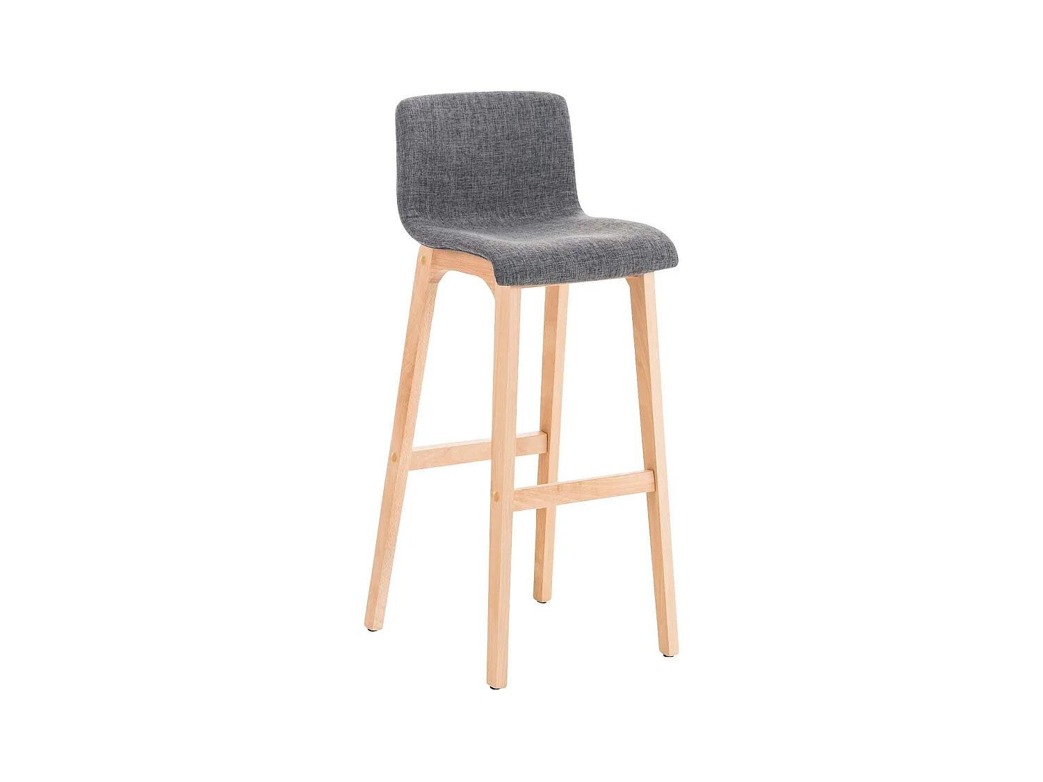 Tabouret de bar - Tissu & Bois - Gris clair - Hover
