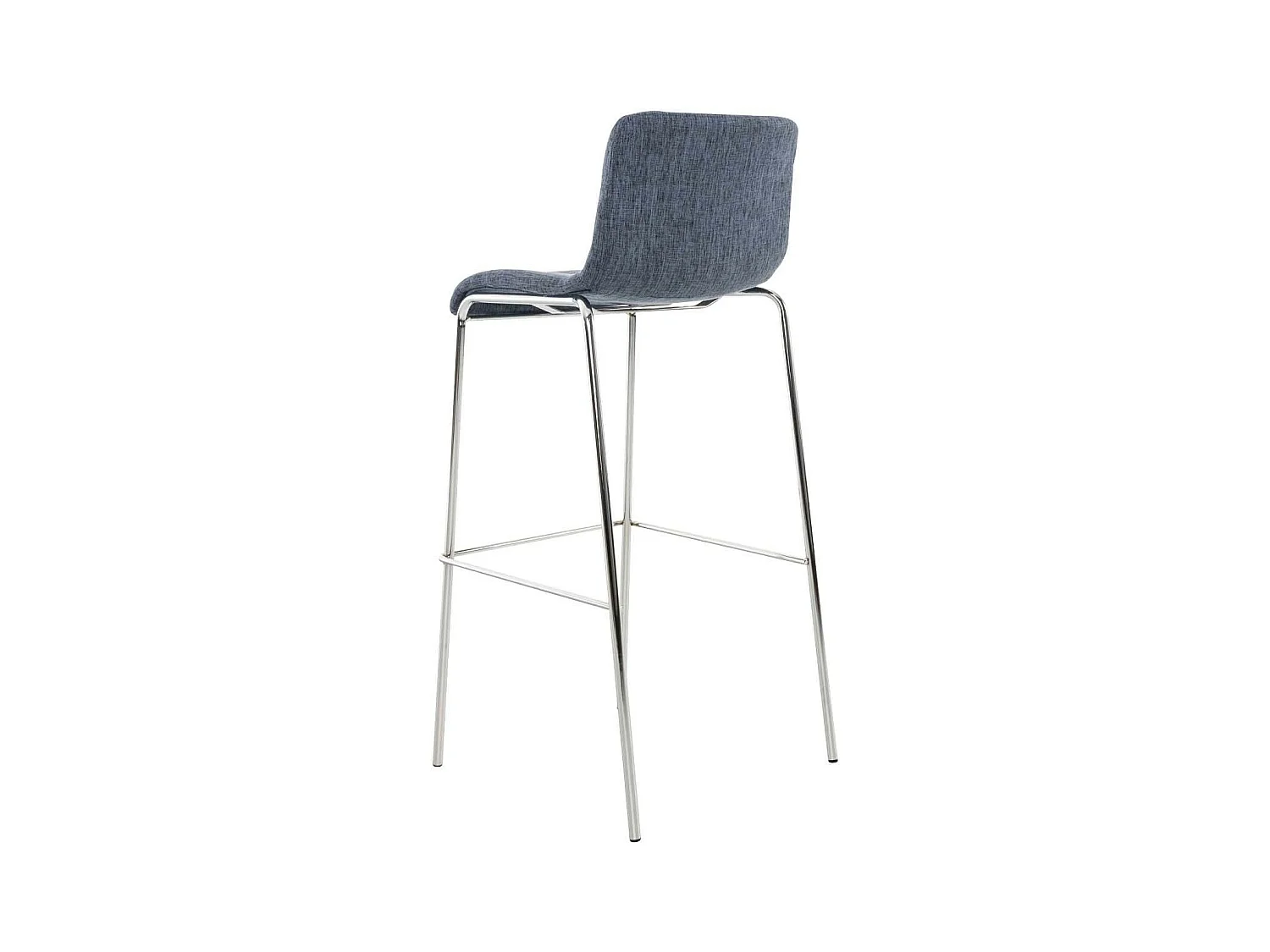 Tabouret de bar - Tissu & Chrome - Bleu - Hoover