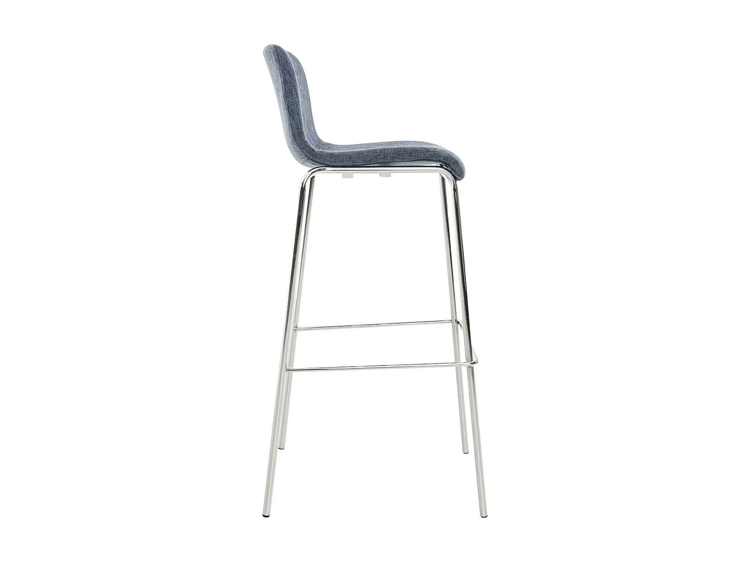 Tabouret de bar - Tissu & Chrome - Bleu - Hoover