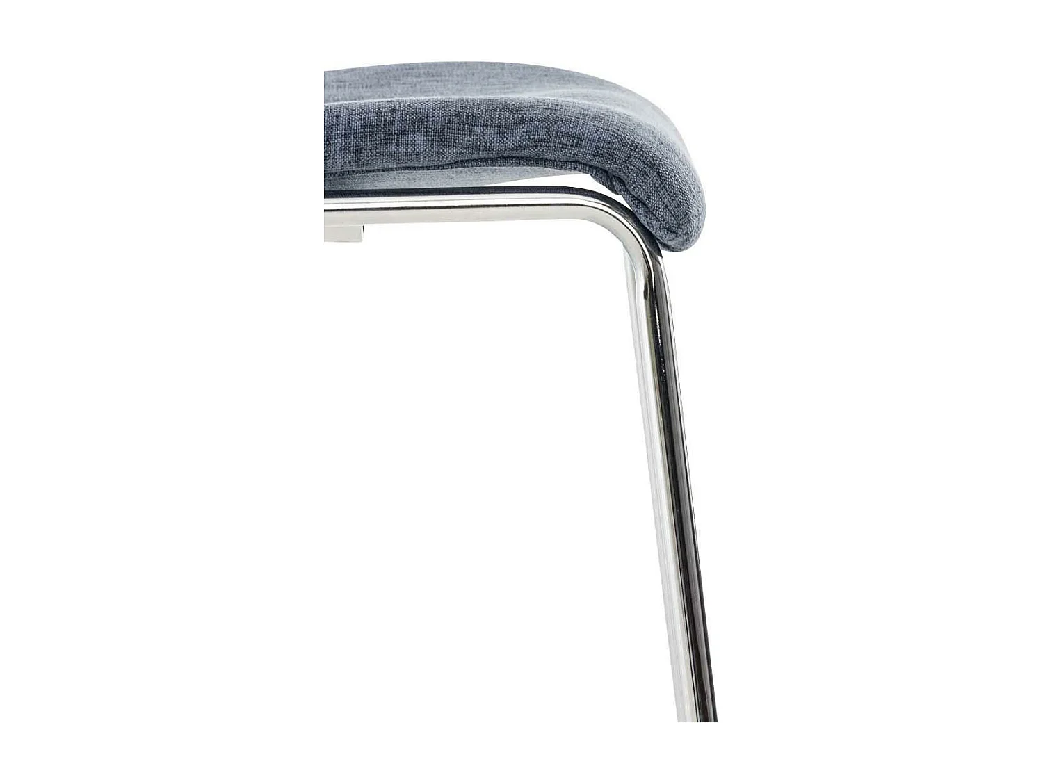 Tabouret de bar - Tissu & Chrome - Bleu - Hoover