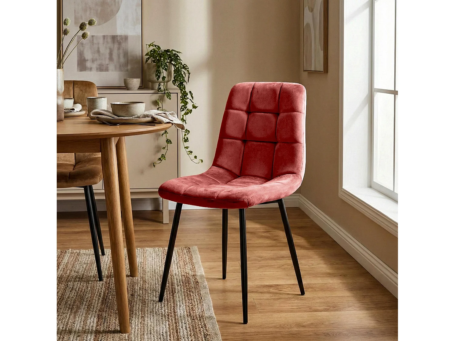 chaise salle à manger - Velours - Rose - Antibes