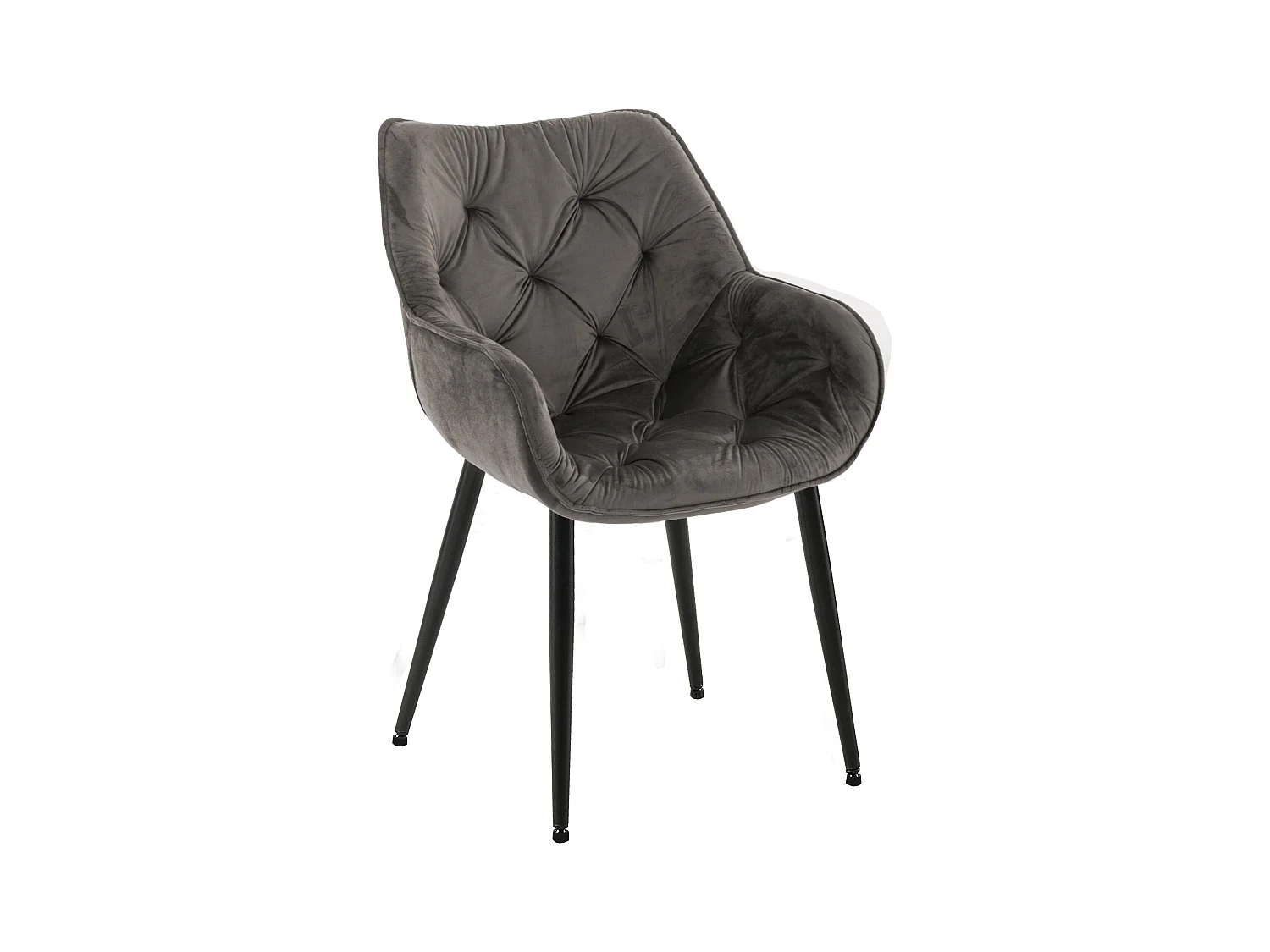chaises avec accoudoirs - Velours - Anthracite - Tanna