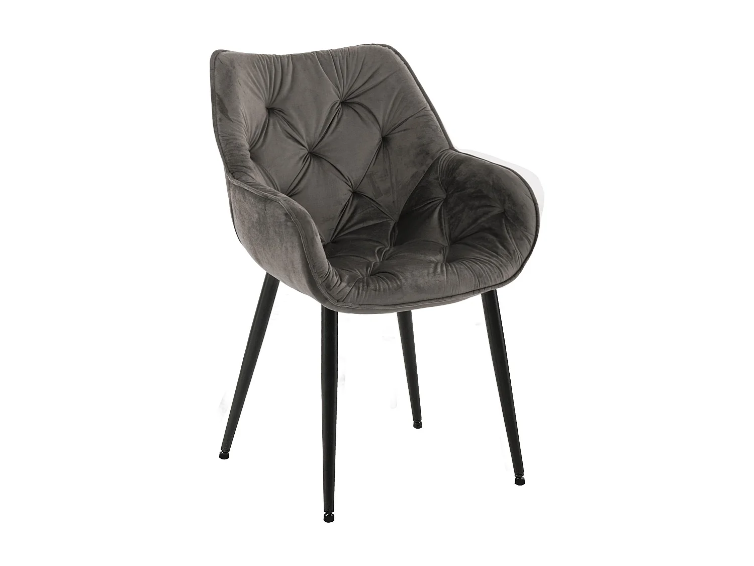 chaises avec accoudoirs - Velours - Anthracite - Tanna