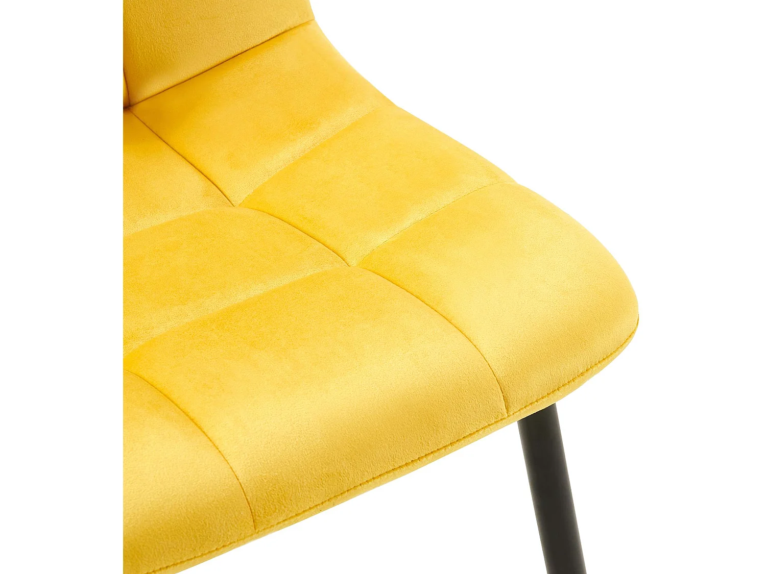 Lot de 4  chaise salle à manger - Velours - Jaune - Antibes