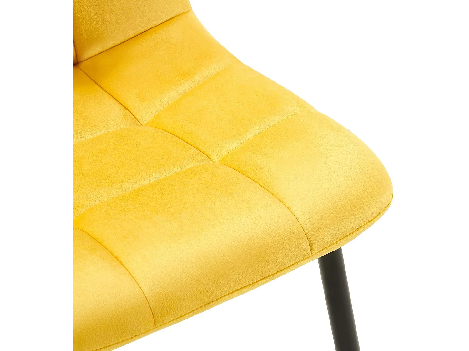 Lot de 4  chaise salle à manger - Velours - Jaune - Antibes