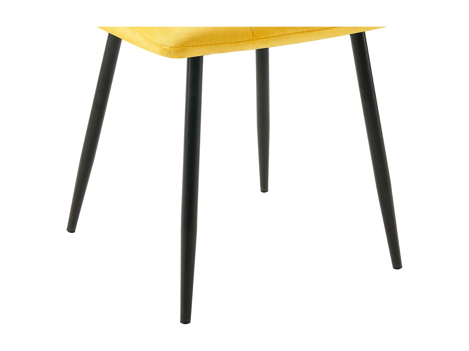 Lot de 4  chaise salle à manger - Velours - Jaune - Antibes