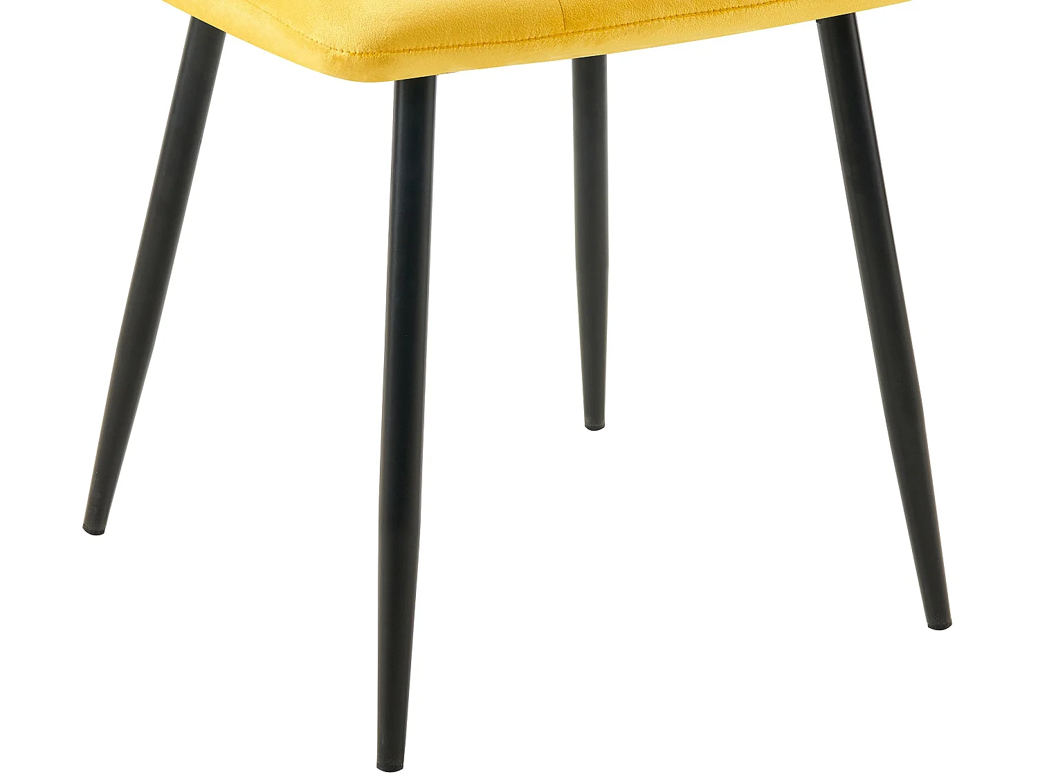 Lot de 4  chaise salle à manger - Velours - Jaune - Antibes