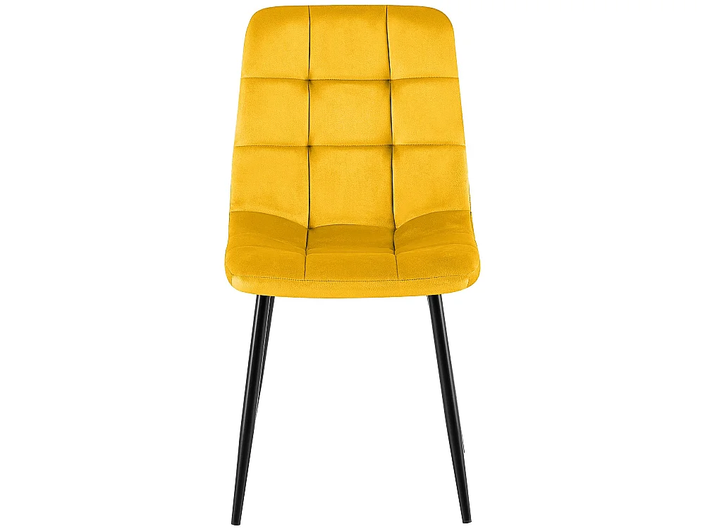 Lot de 4  chaise salle à manger - Velours - Jaune - Antibes