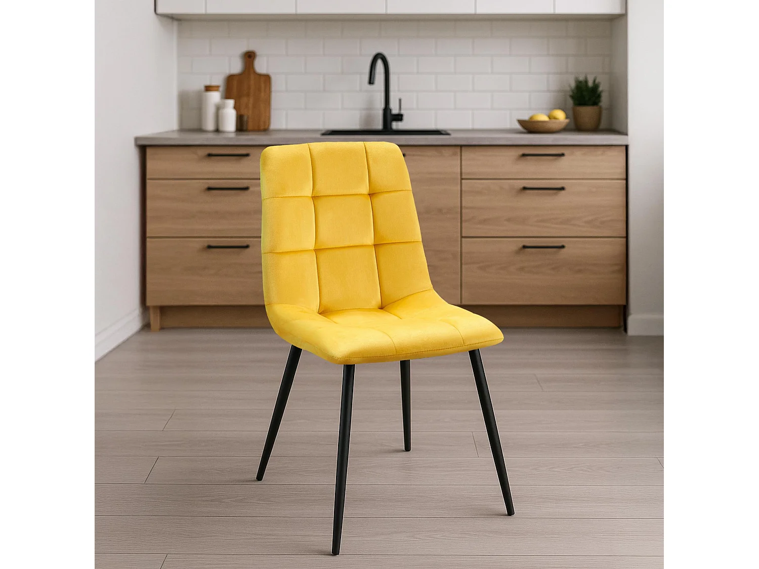 chaise salle à manger - Velours - Jaune - Antibes