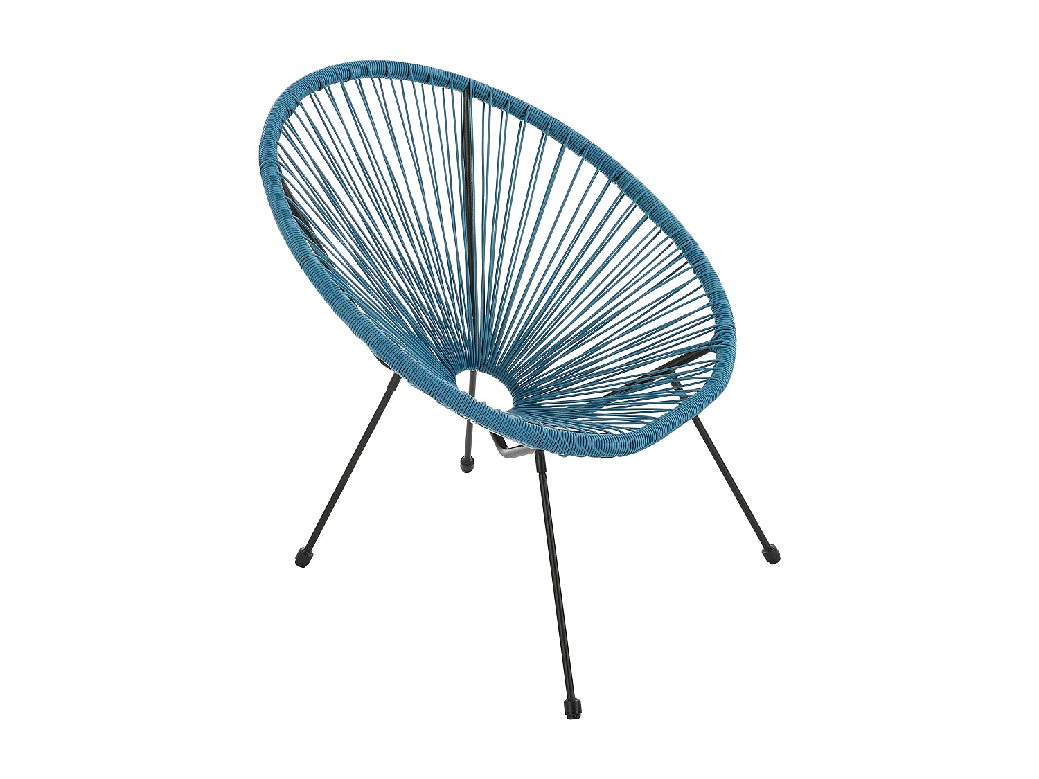 Ensemble de meubles de balcon SVITA BALI Ensemble de salon Relax Egg-Chair en osier Design Bleu