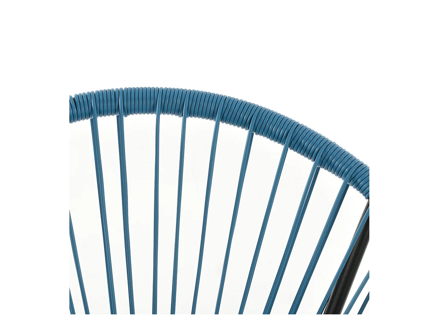 Ensemble de meubles de balcon SVITA BALI Ensemble de salon Relax Egg-Chair en osier Design Bleu