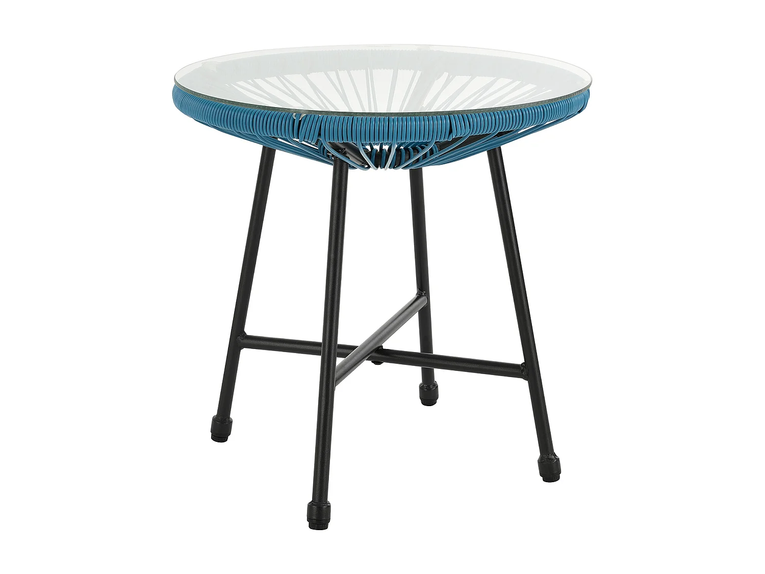 Ensemble de meubles de balcon SVITA BALI Ensemble de salon Relax Egg-Chair en osier Design Bleu