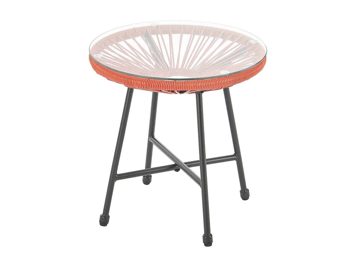 Ensemble de meubles de balcon SVITA BALI Ensemble de salon Relax Egg-Chair en osier Design Terracotta Orange