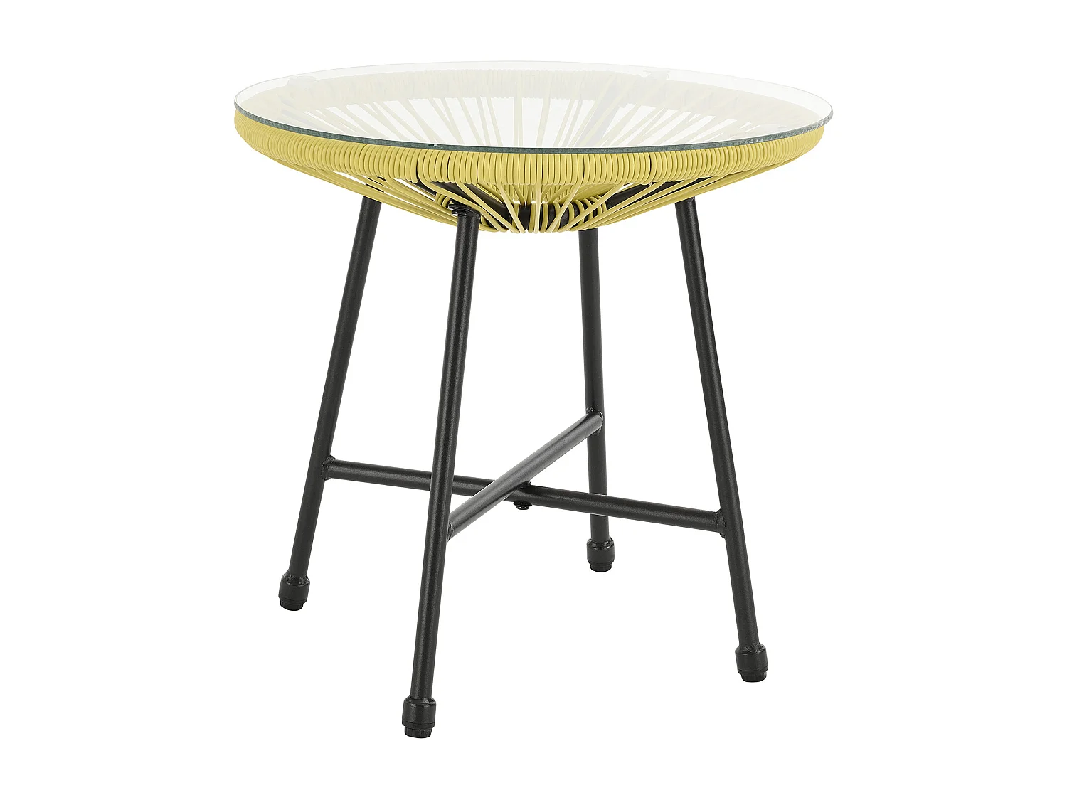 Ensemble de meubles de balcon SVITA BALI Ensemble de salon Relax Egg-Chair en osier Design Jaune