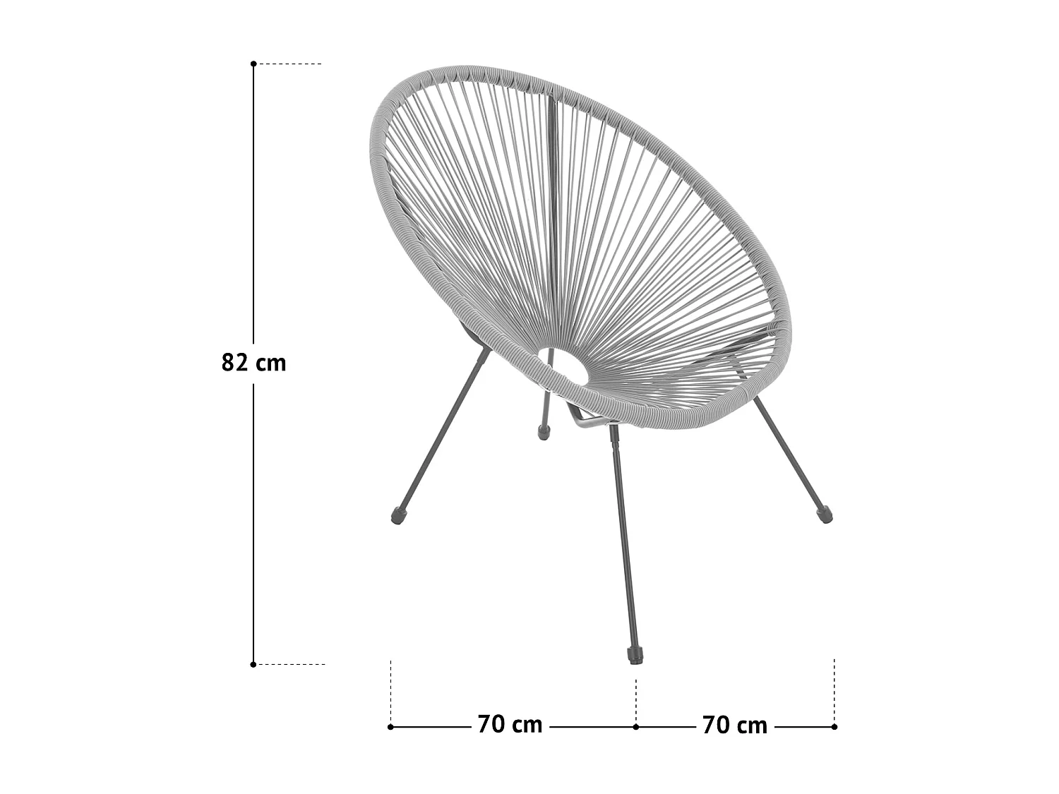 Ensemble de meubles de balcon SVITA BALI Ensemble de salon Relax Egg-Chair en osier Design Jaune