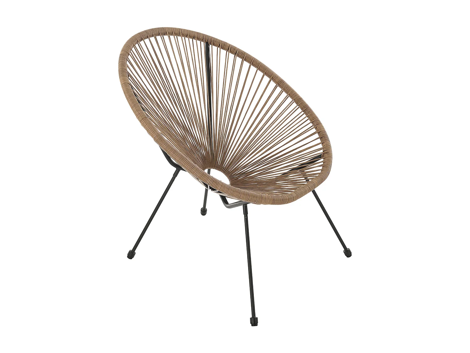 Ensemble de meubles de balcon SVITA BALI Ensemble de salon Relax Egg-Chair en osier Design Marron