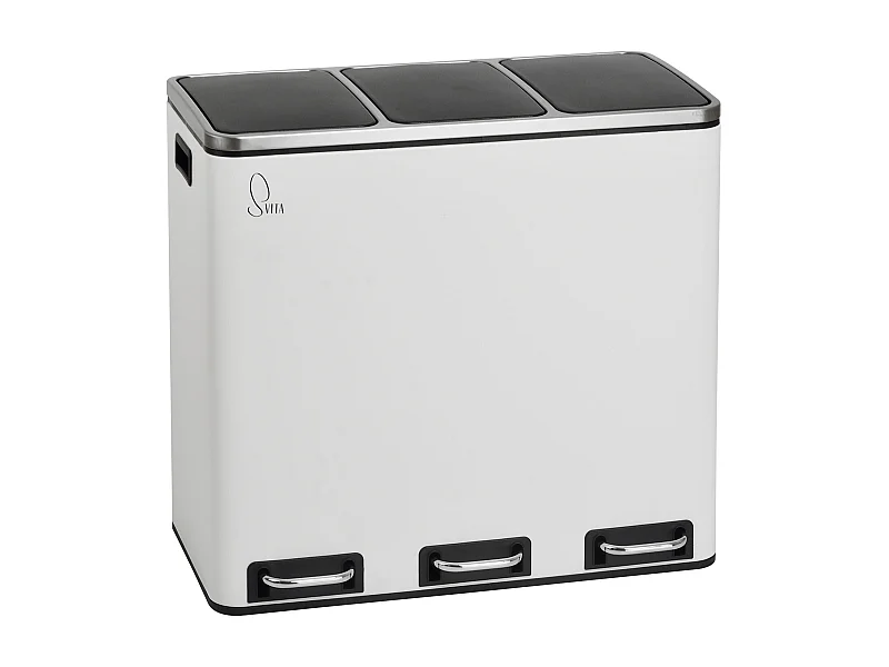 SVITA TM3X18 Poubelle corbeille à papier 54L poubelle tri sélectif argent