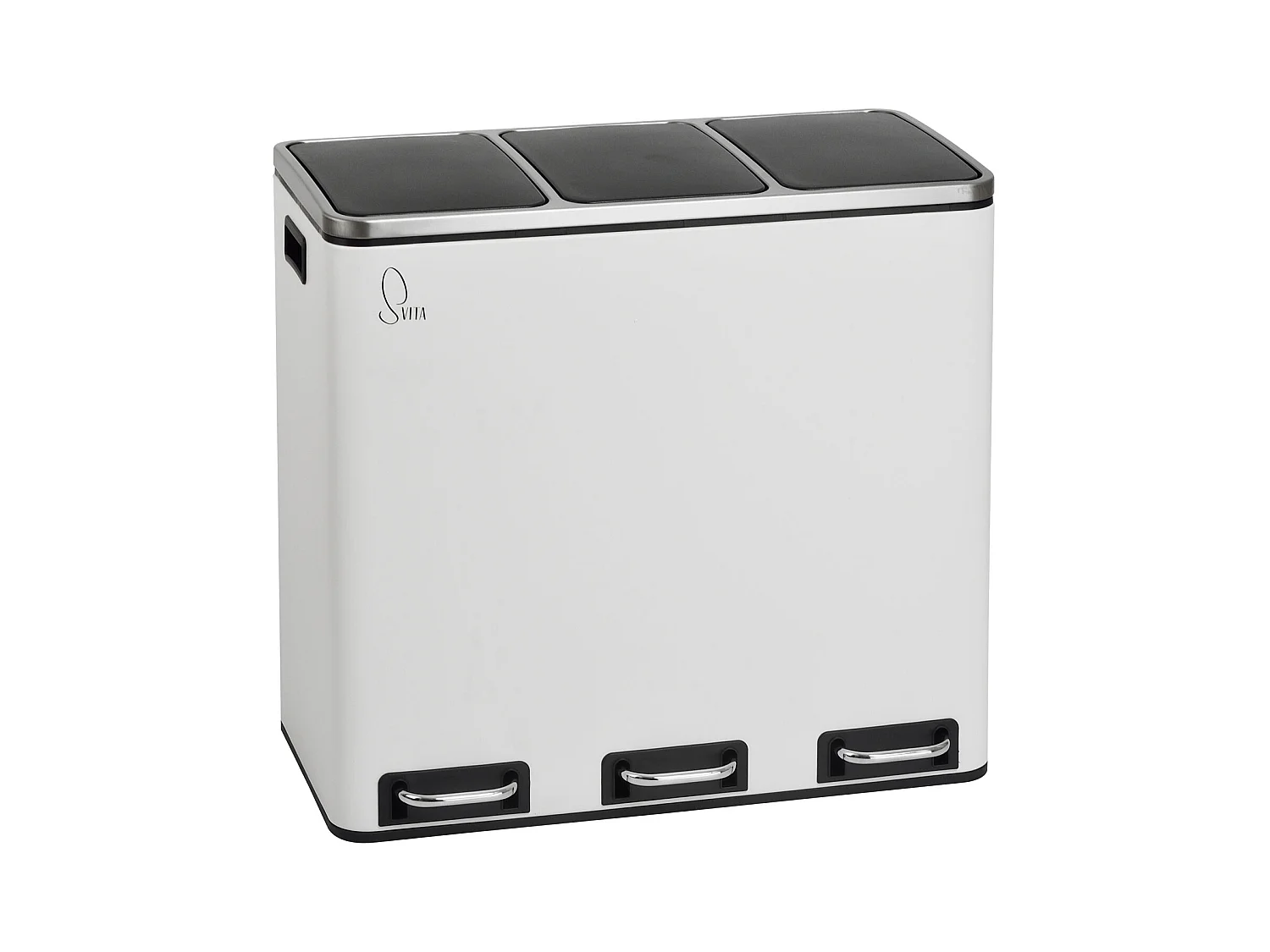 SVITA TM3X18 Poubelle corbeille à papier 54L poubelle tri sélectif argent