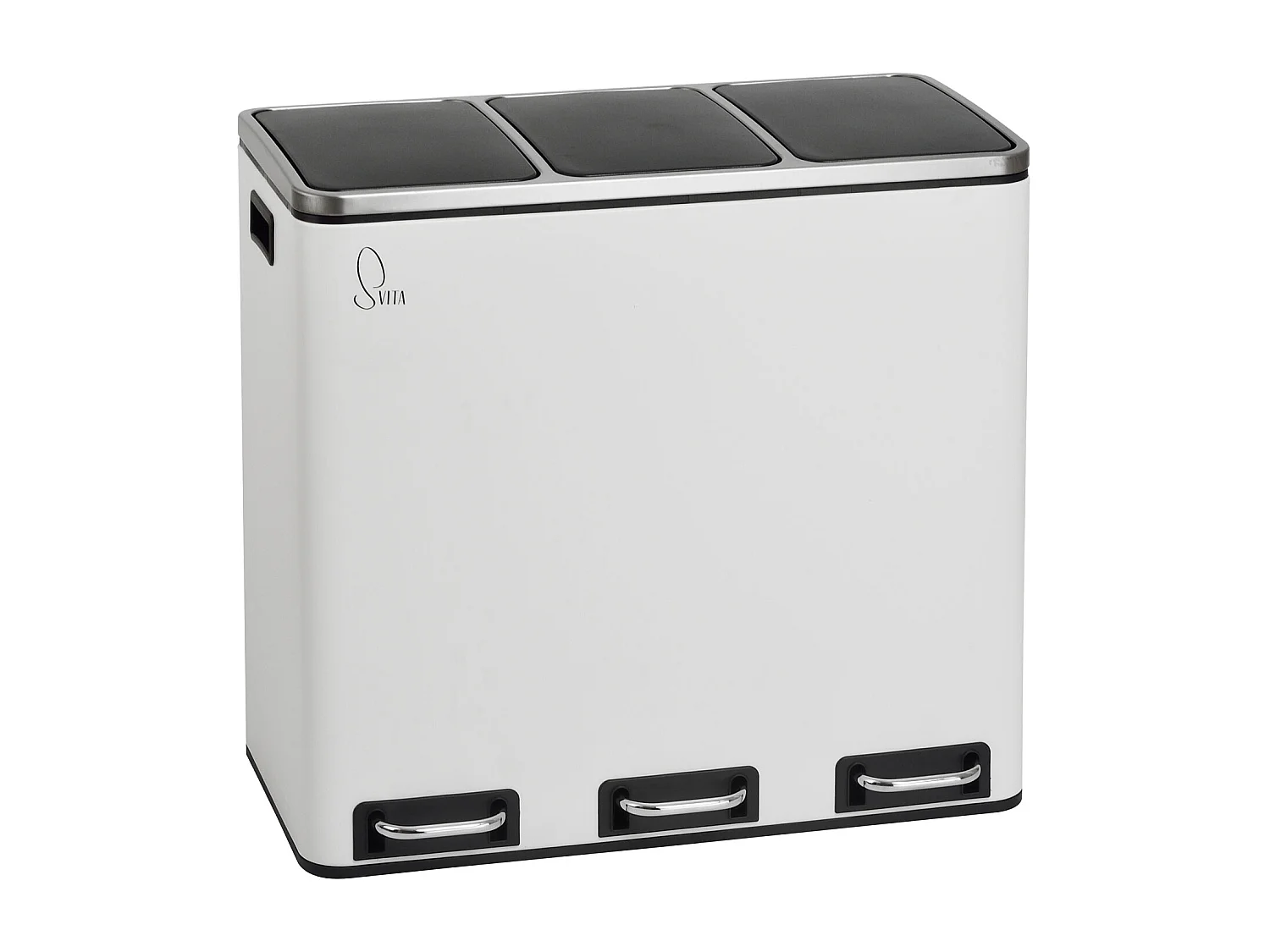 SVITA TM3X18 Poubelle corbeille à papier 54L poubelle tri sélectif argent