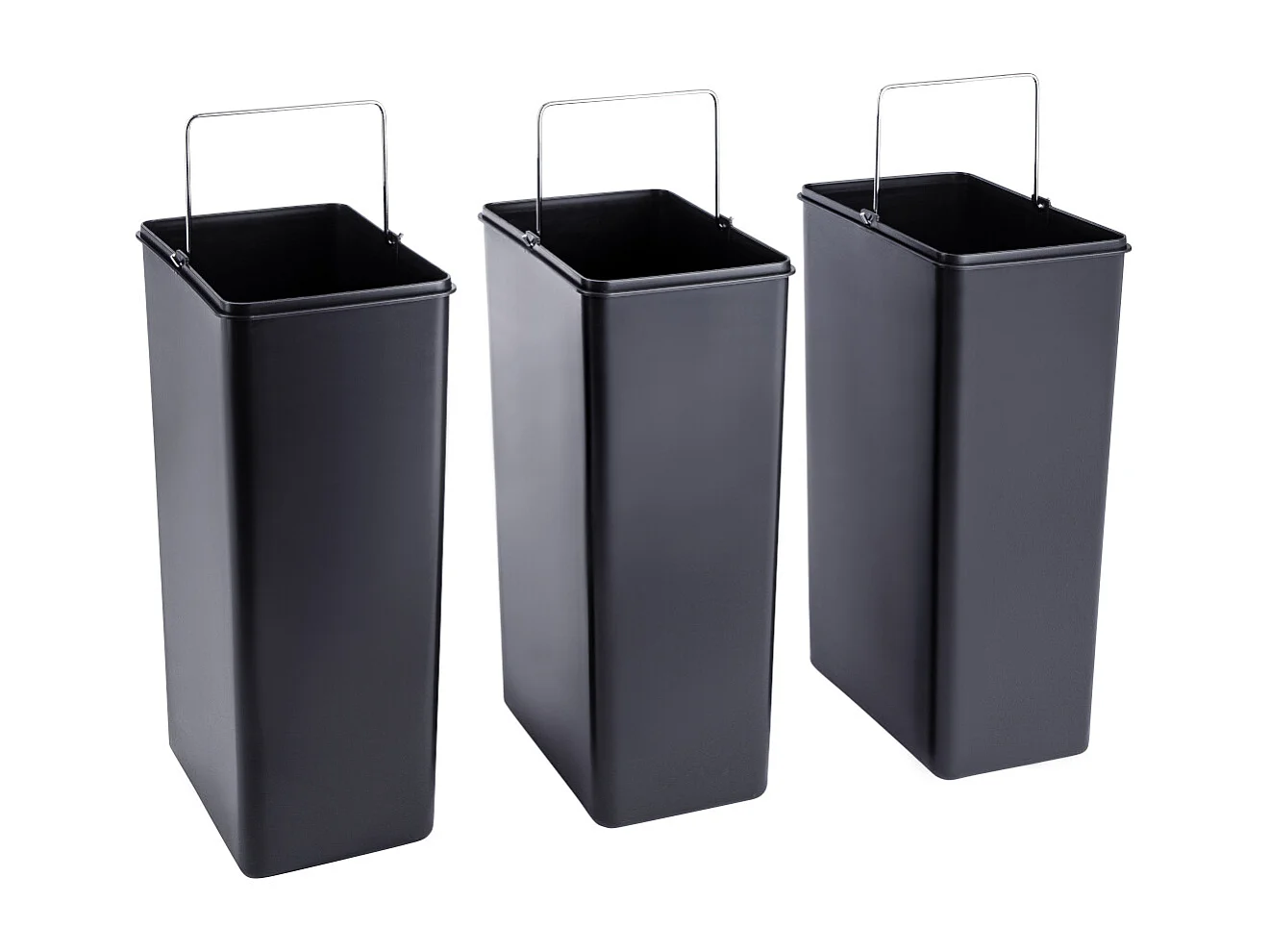 SVITA TM3X18 Poubelle corbeille à papier 54L poubelle tri sélectif argent