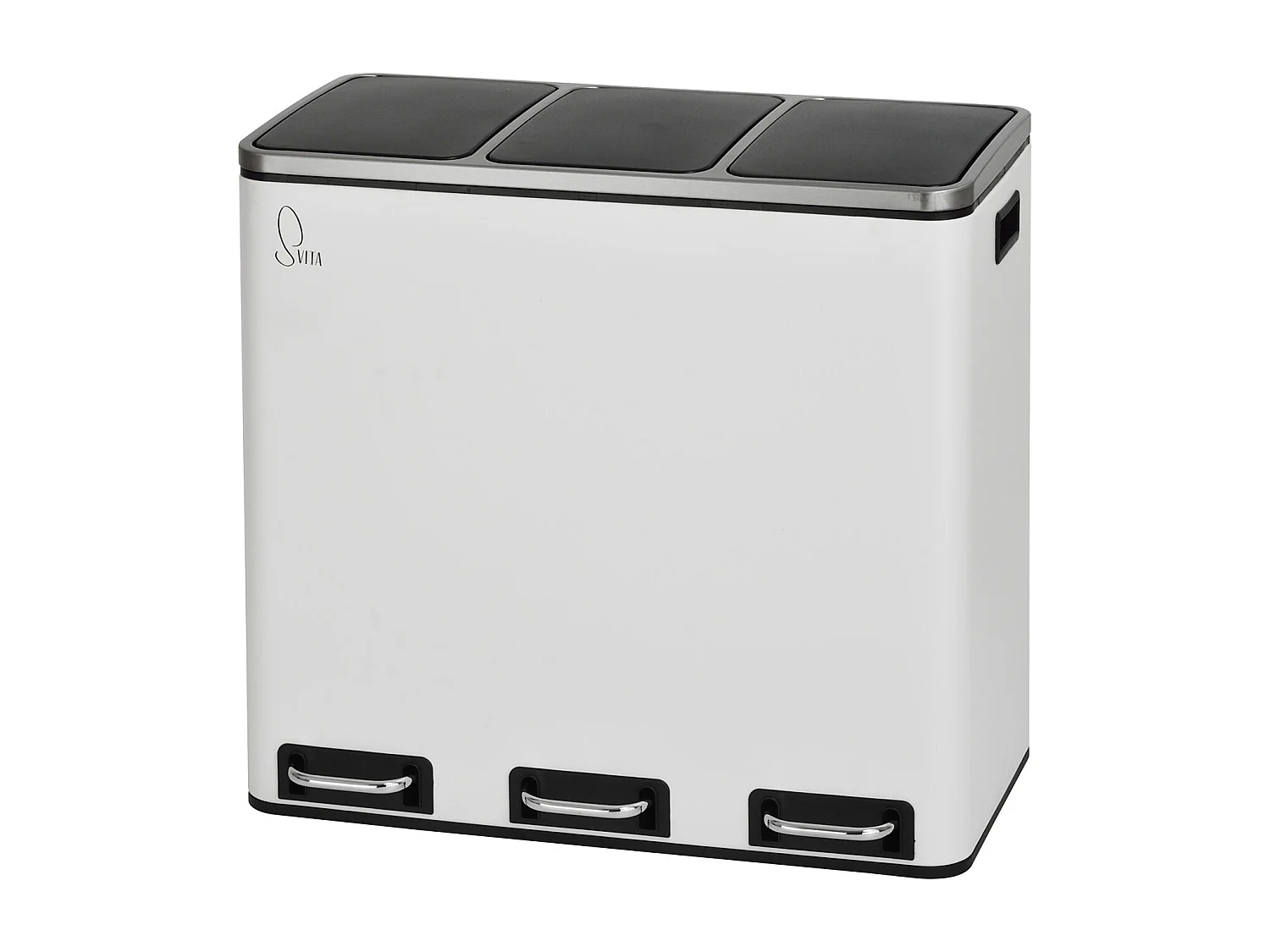 SVITA TM3X18 Poubelle corbeille à papier 54L poubelle tri sélectif argent