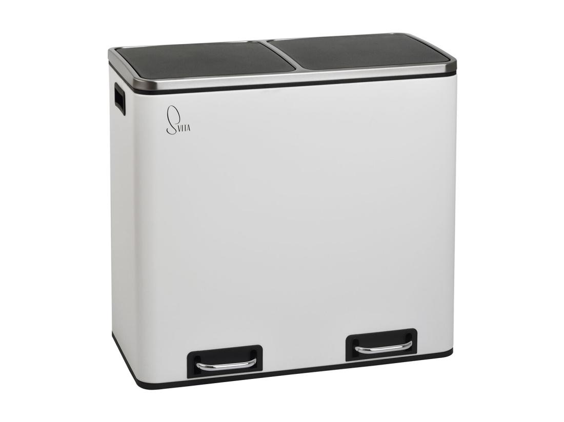vente unique SVITA TM2X24 poubelle 48l blanc