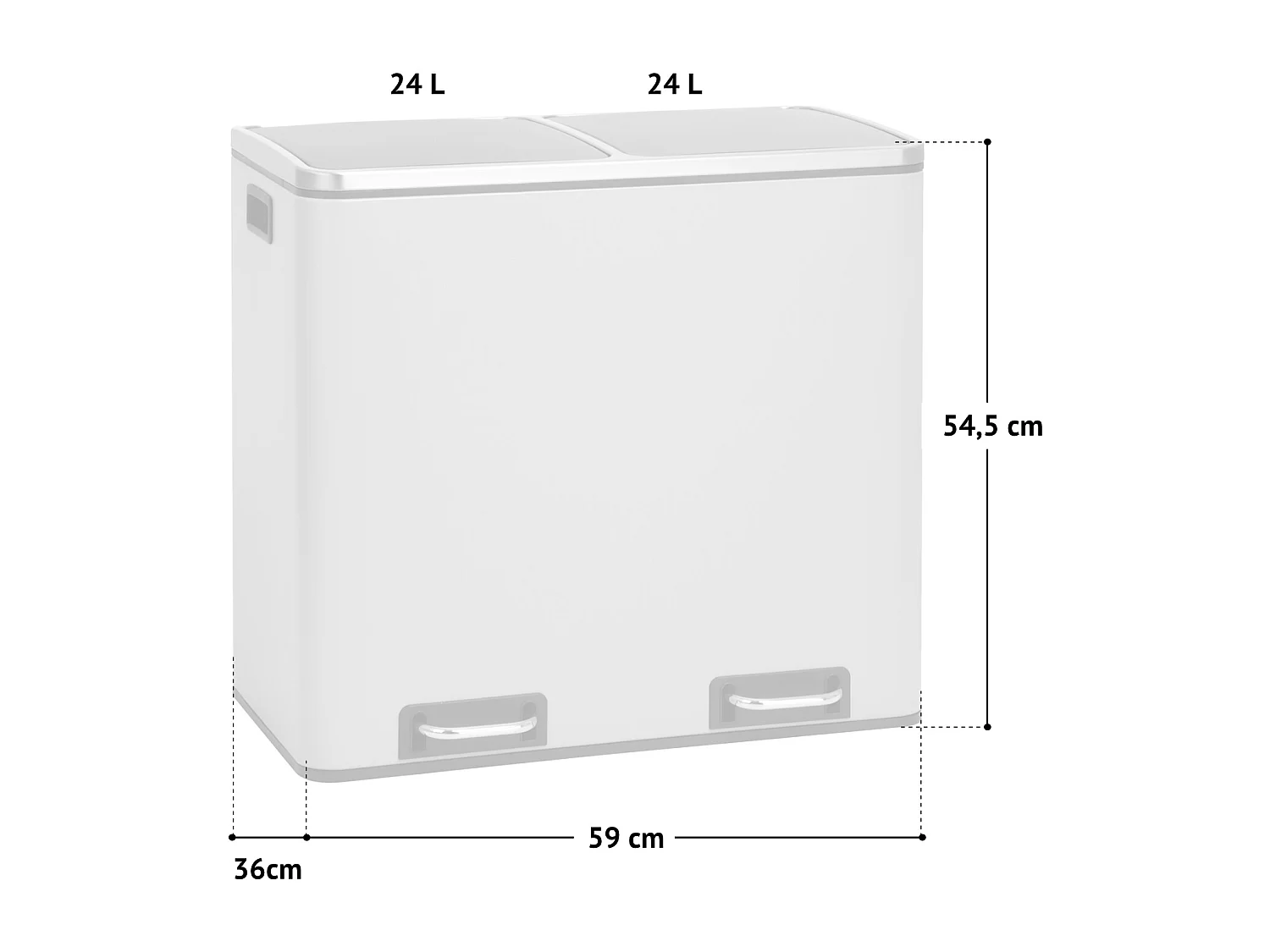 SVITA TM2X24 poubelle 48l blanc
