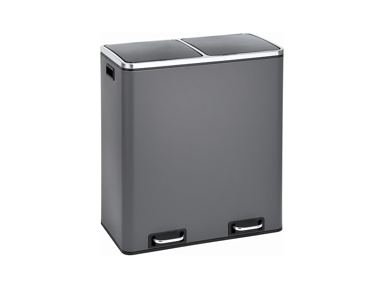 SVITA TM2X30 poubelle à pédale 60 litres, système de séparation et d'organisation de cuisine, gris