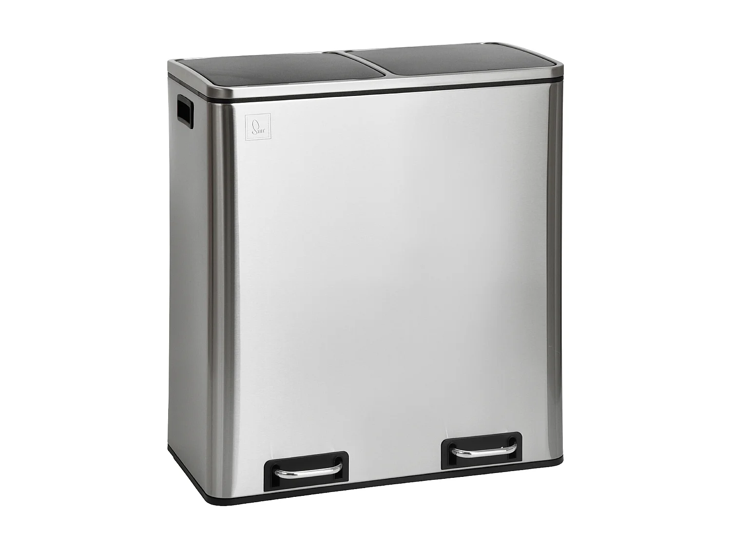 SVITA TM2X30 poubelle à pédale 60 litres, système de séparation et d'organisation de cuisine, argent