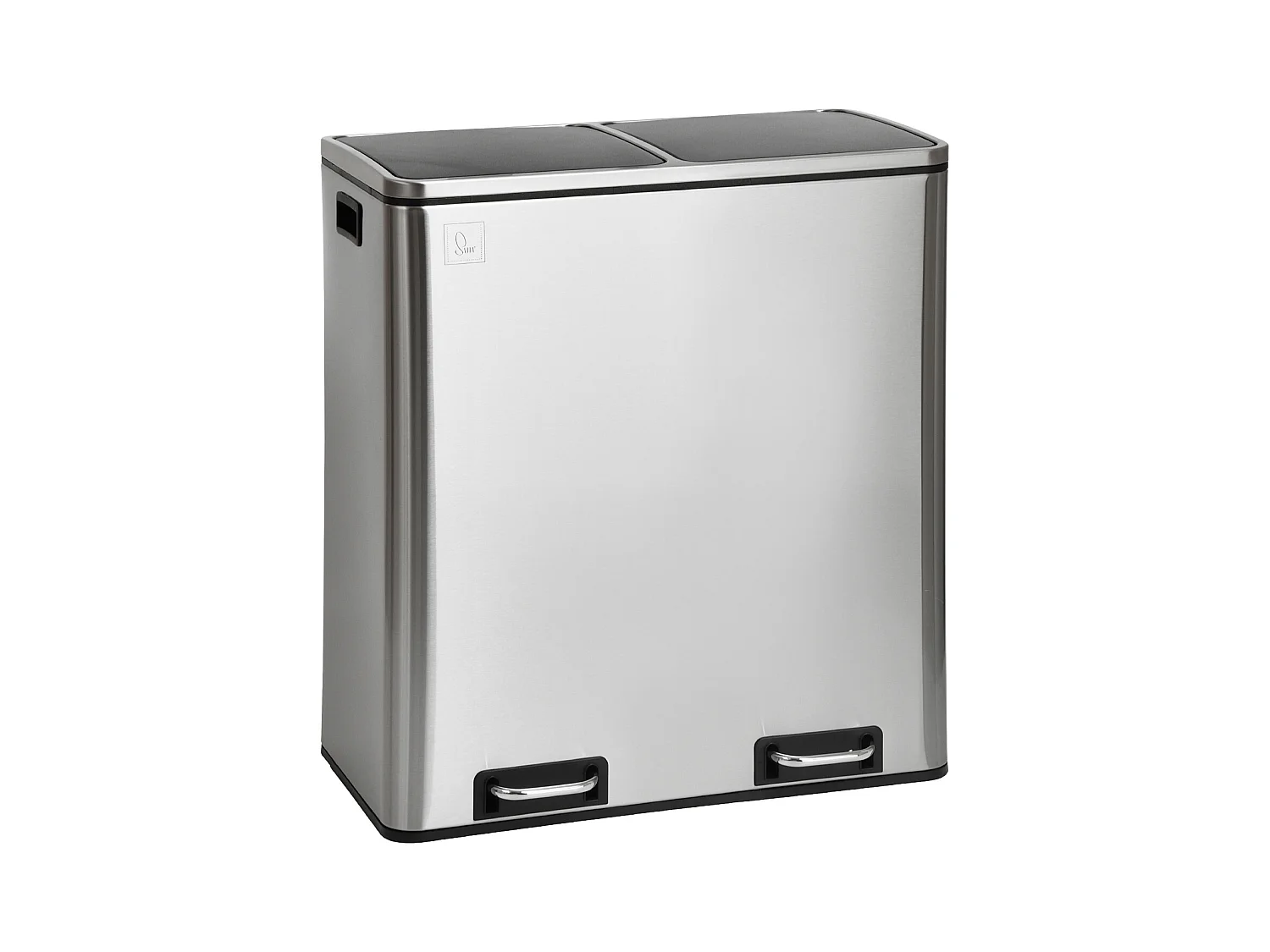 SVITA TM2X30 poubelle à pédale 60 litres, système de séparation et d'organisation de cuisine, argent