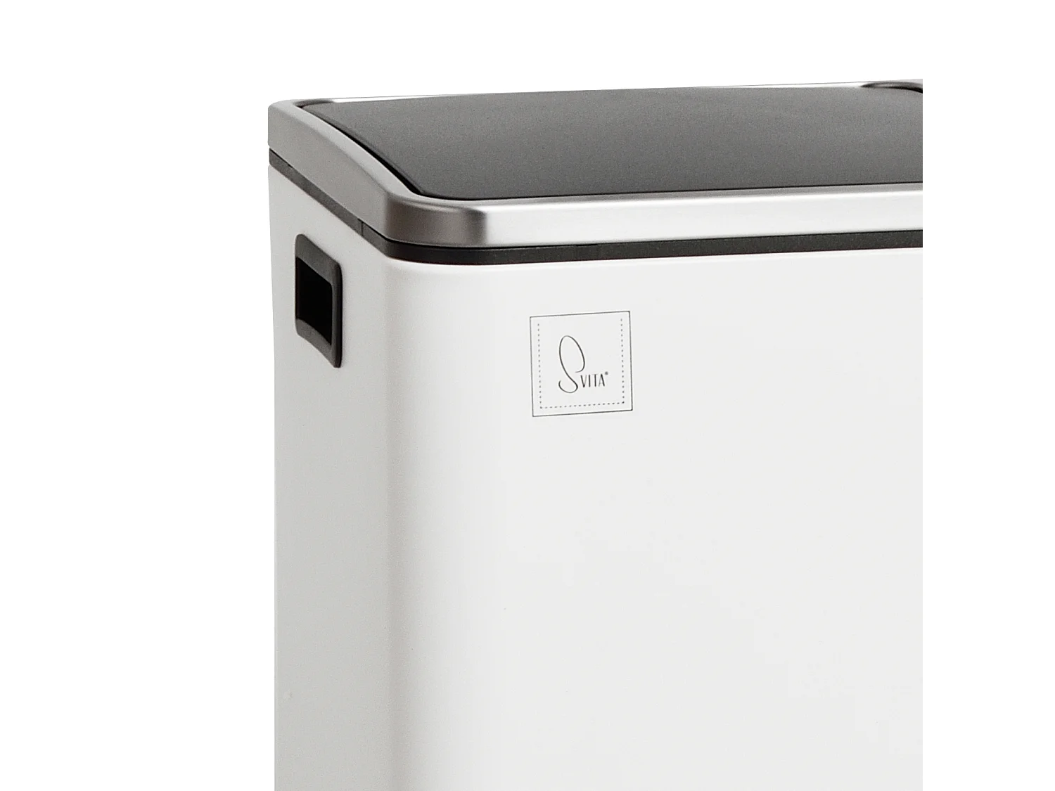 SVITA TM2X30 poubelle à pédale 60 litres, système de séparation et d'organisation de cuisine, blanc