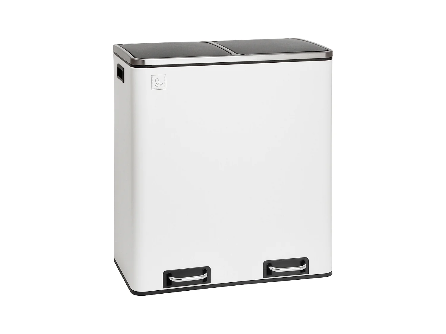 SVITA TM2X30 poubelle à pédale 60 litres, système de séparation et d'organisation de cuisine, blanc