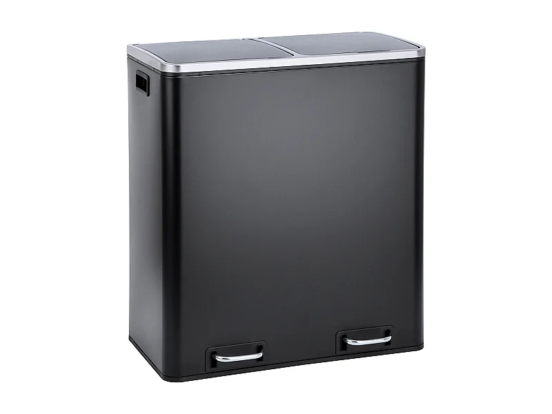 SVITA TM2X30 poubelle à pédale 60 litres, système de séparation et d'organisation de cuisine, noir