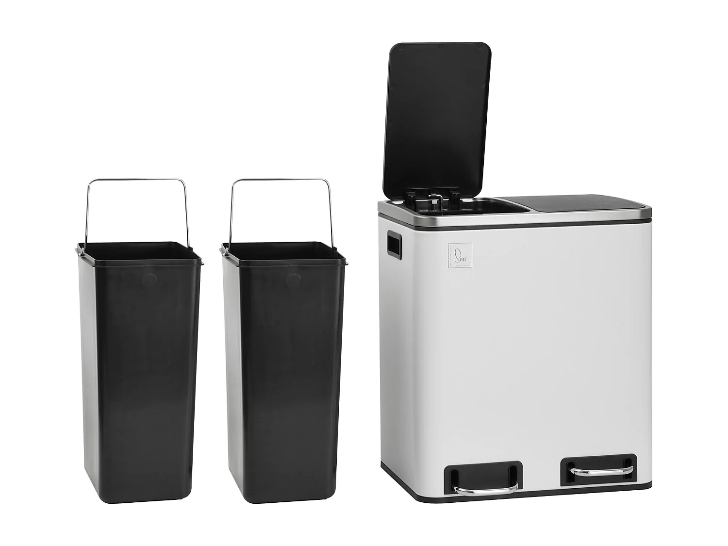 SVITA TM2X15 Poubelle 30 compartiments avec système de tri des déchets blanc