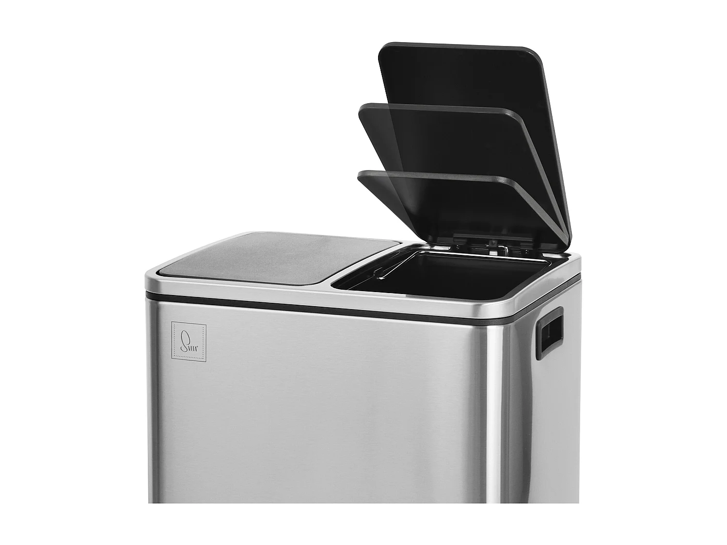 SVITA TM2X15 Poubelle 30 compartiments avec système de tri des déchets argent