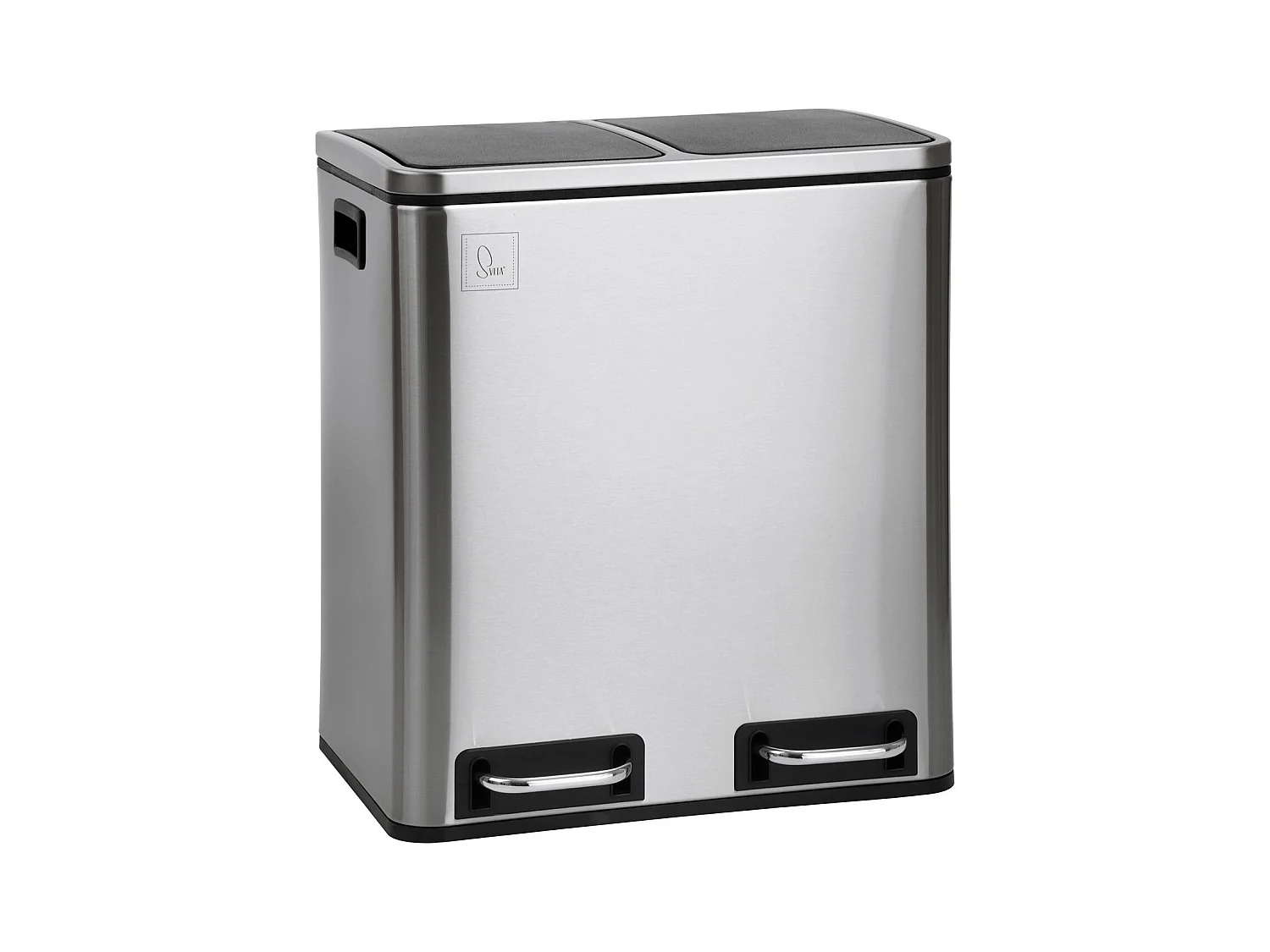 SVITA TM2X15 Poubelle 30 compartiments avec système de tri des déchets argent