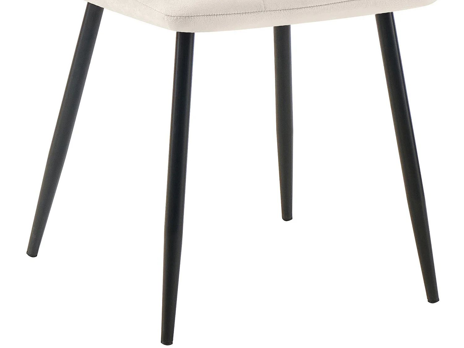 Lot de 2  chaise salle à manger - Velours - Blanc crème - Tilde