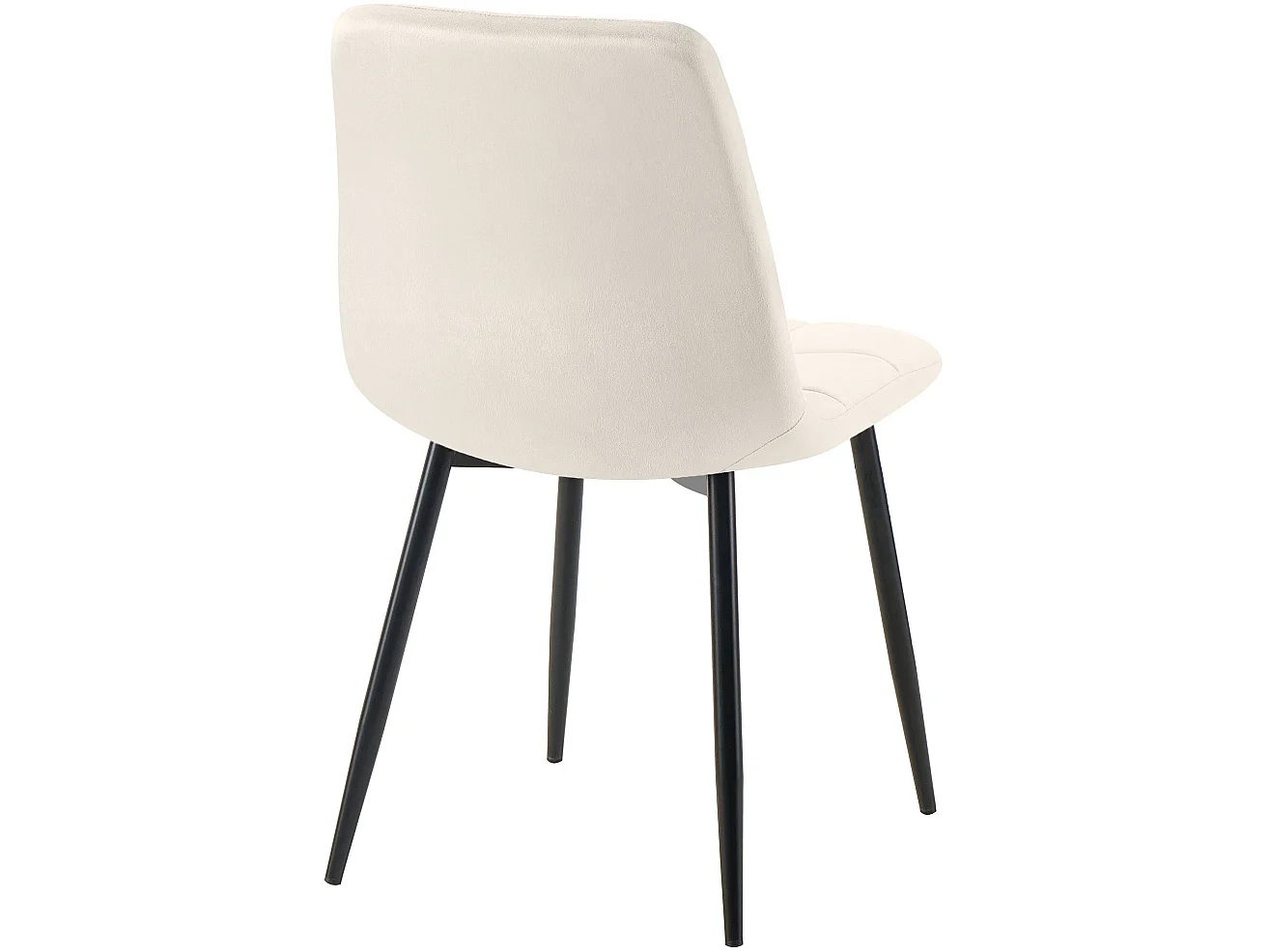 Lot de 2  chaise salle à manger - Velours - Blanc crème - Tilde